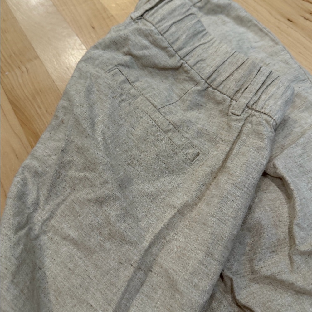 GAP Linen-Blend High Rise Trousers in Natural Beige - Picture 7 of 7